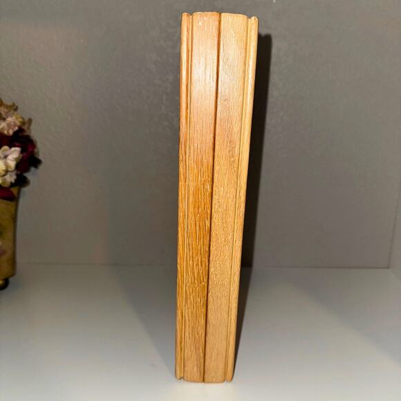 Vintage Oak Double Picture Frame – Folding Hinged Display with Velvet Back, 8x10 - Picture 5 of 10